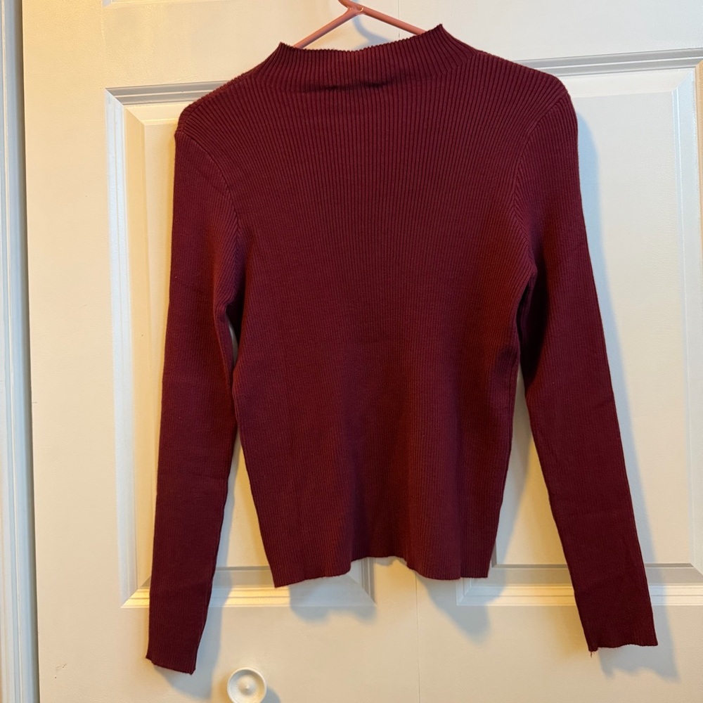 Mock Neck Ribbed Knit L - Picture 4 of 5